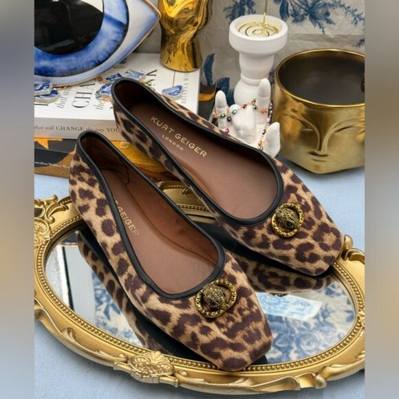 🆕 KURT GEIGER LONDON 🧿 NWOB Chelsea Leopard Print Ballet Flat, Sz 37 US 7 - Picture 10 of 16